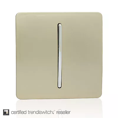 Trendi Switch Champagne Gold 1-Gang 1 Way Artistic Modern Glossy Light Switch • £6.50