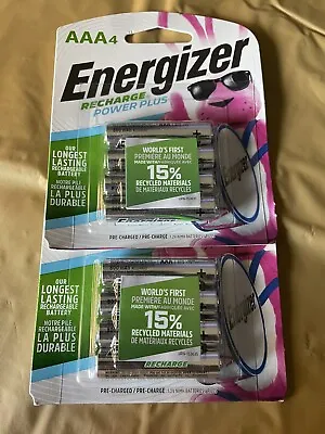 2 Pack Energizer Rechargeable AAA Batteries Recharge Power Plus 1.2v (8 In All) • $15.50