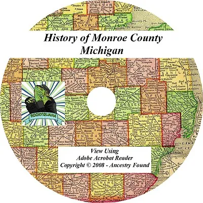 1890 History & Genealogy Of Monroe County Michigan MI Flat Rock - Ancestry • $5.95