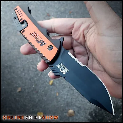 MTECH Spring Assisted Pocket Knife ORANGE Tactical Folding Blade Line Cutter • $11.95