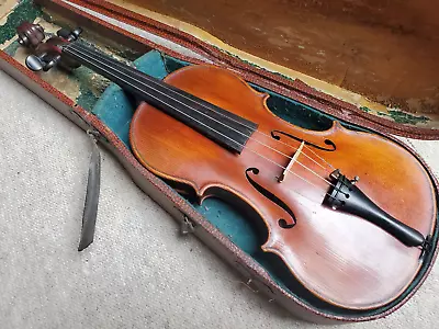 Nicely Flamed Old Violin Needs Repair  Jacques Camurat Paris 1943  (?) • $599