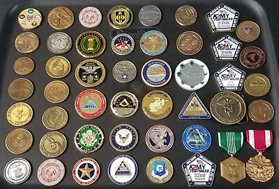 48 Coins Challenge Coin Lot Set Collection Military ALL SERVICES US See ALL Pics • $165