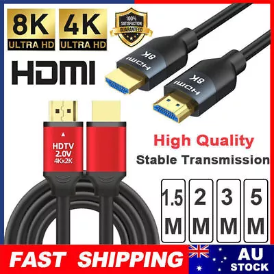 HDMI Cable V2.1 V2.0 8K 4K UHD 3D Super Speed Ethernet HEC ARC PS5 XBOX HDTV PC • $2.99