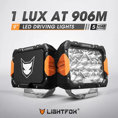 LIGHTFOX Pair 9inch LED Driving Light Osram 4X4 Rectangle Spotlight Headlights • $299.95