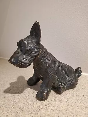 Vtg Metal Scottish Terrier Scottie Dog Bookend Doorstop Figurine Marked PB Co • $17.99