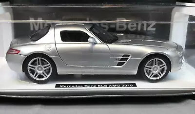 NIB Diecast Car NewRay Special Edition SILVER 2010 MERCEDES BENZ SLS AMG 1:24 • $41.30