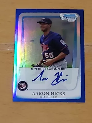 2011 Bowman Chrome Blue /150 Aaron Hicks Auto RC Top Rookie Autograph Yankees • $69.99