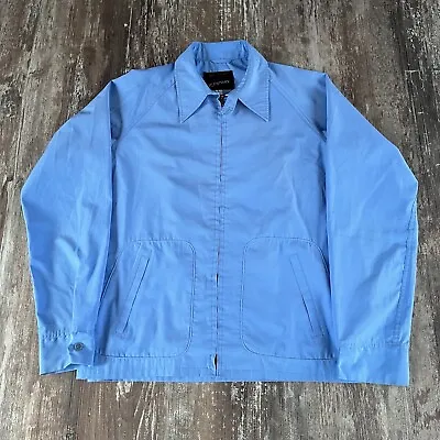 Vintage JC Penney Big Mac 70s Chore Work Jacket Mens L Long Blue Talon Zipper • $36.88