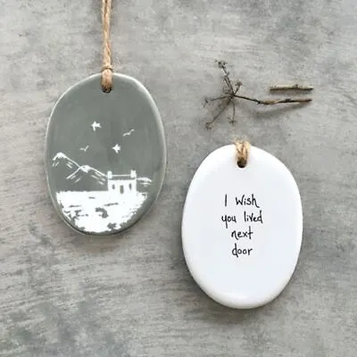 £6.60 • Buy Porcelain Hanger 'Lived Next Door' Gift | East Of India Home Missing You Sign