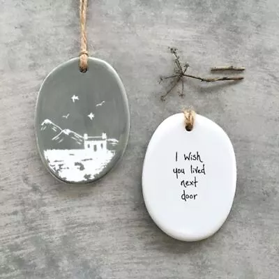 Porcelain Hanger 'Lived Next Door' Gift | East Of India Home Missing You Sign • £6.60