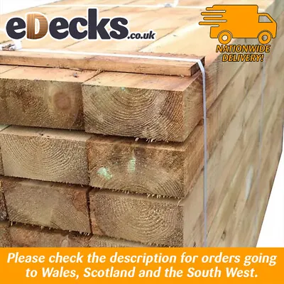 Pressure Treated Natural Sawn Garden Railway Sleepers Rectangular Top Quality • £24.99