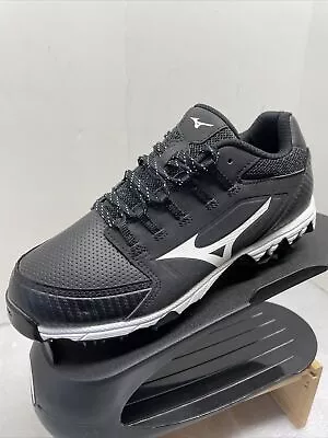 Women's 7 Mizuno 9-Spike Swift 6 Metal Softball Cleats Black White NEW No Box • $26.89