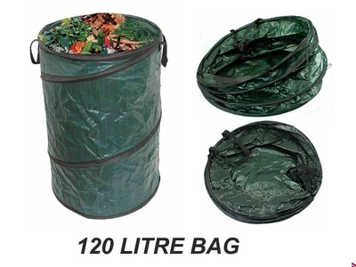 £7.49 • Buy 120Ltr Pop-up Garden Bag Tidy Waste Bag Bin Refuse Sack Bag Leaves Grass Cutting