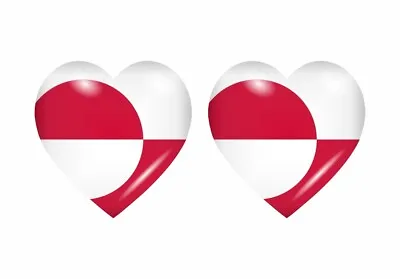 2x Sticker Flag Heart Kn Greenland • $2.72