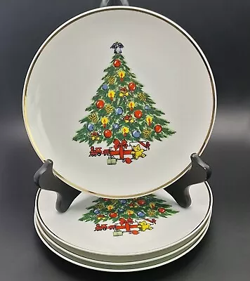 Mount Clemens Pottery Christmas Plates 7 1/2  Vintage 1980s Porcelain Gold Rim • $19.99