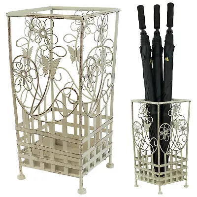 Maribelle White Traditional Floral Design Umbrella And Walking Stick Stand • £24.99