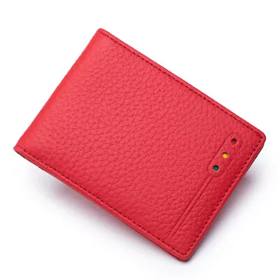 Genuine Leather Minimalist Bifold Wallets For Men RFID Blocking Slim Mens Wallet • $8.49