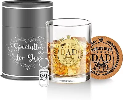 Personalised Whisky Glass Fathers Day Dad Daddy Grandad Birthday Gift Present • £14.49