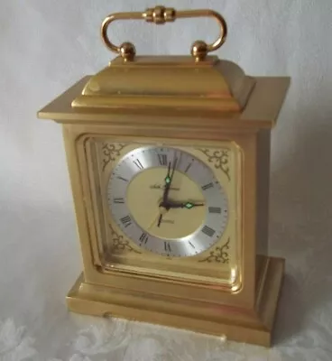 Vintage Seth Thomas Carriage Rapture Solid Brass Quartz Alarm Clock Cat  • $68.51