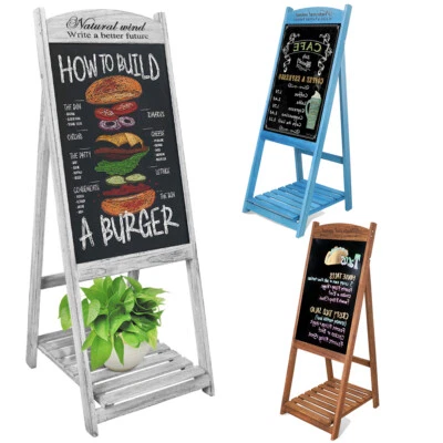 £34.95 • Buy Wooden A Board Chalkboard Sandwich Pavement Menu Board Cafe Wedding Xmas 110cm