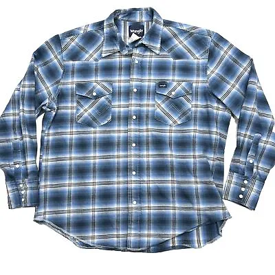 WRANGLER Double Yoke Plaid Shirt Mens XL Pearlsnap • $17.99