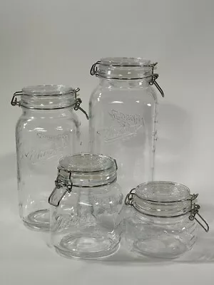 Mason Craft & More Airtight Kitchen Food Storage Clear Glass Clamp Jars 4 Piece • $14.99