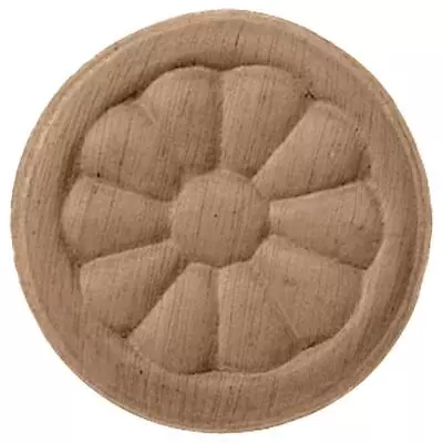 5 In. X 3/4 In. X 5 In. Unfinished Wood Rubberwood Reese Rosette • $10.78