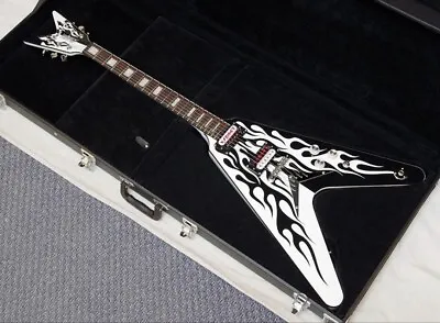 $1699.99 • Buy DEAN Flying-V Guitar Michael Schenker Black & White Flames Model W/Hardcase