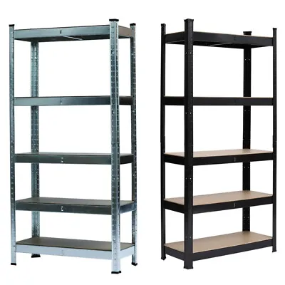 5-Layer Heavy Duty Metal Garage Shelving Boltless Storage Rack Shop Shelves • £19.99