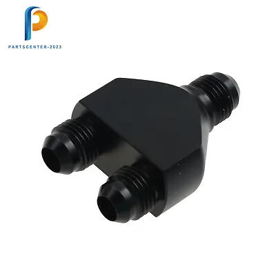 New Black Y Block Fittings - 6 AN To -6 AN X 2 Parallel Exit - 6AN To Dual 6AN • $22.36