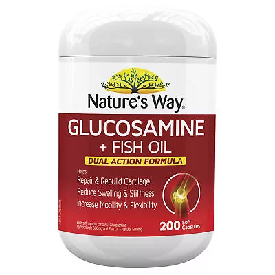 Nature’s Way Glucosamine + Fish Oil Dual Action Formula Soft 200 Capsules • $27.41