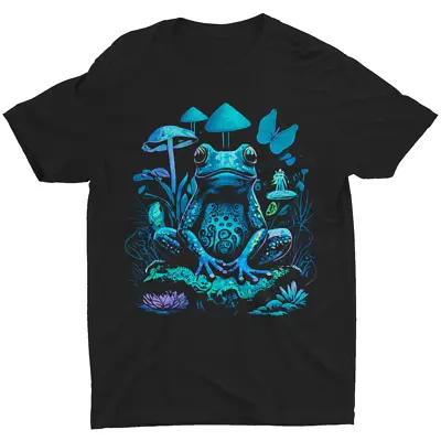 Trippy Frog Shirt Psychedelic Mushrooms T-Shirt Graphic Novelty Funny Men Tee • $16.99