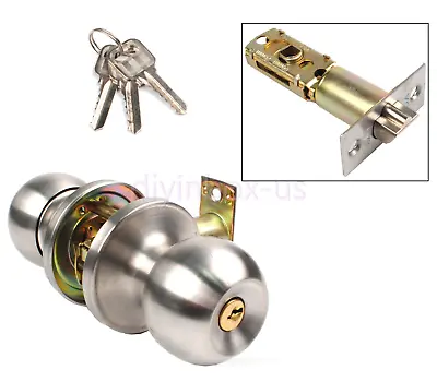 Entry Door Knob Lever Handle Lock Set With 3 Keys Home Bathroom Passage Privacy • $12.98