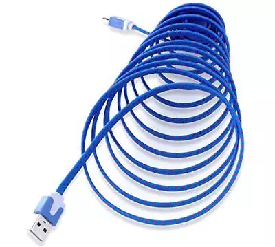 Flat Braided Nylon Noodle Fabric Charger Cable For Micro USB C TYPE Reversible • $8.69