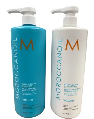 Moroccanoil Extra Volume Shampoo & Conditioner Duo Set 33.8 Oz / 1 Liter Each • $99.88