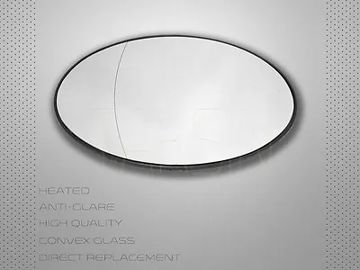 2001-2006 Bmw Mini Cooper S R50 R52 R53 Mirror Glass Left Side Heated + Plate • $25