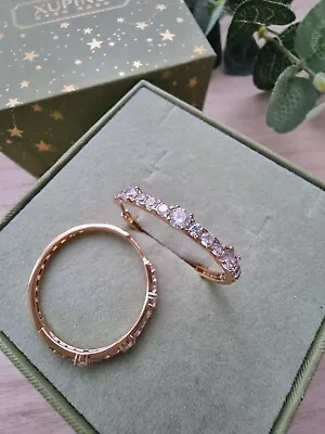 Zirconia Hoop Earrings 18k Gold Plated Hypoallergenic  • £6