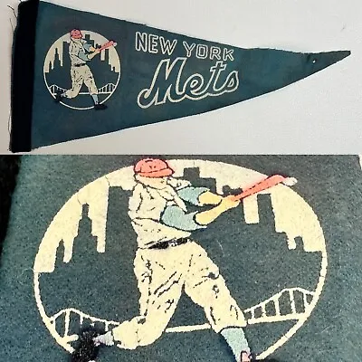 Vintage NY New York Mets Mini Pennant Baseball 4x9 NYC Metropolitan 1960s Rare • $19.95