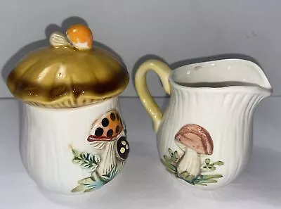 Vintage 1978 Sears Roebuck & Co Merry Mushroom Sugar And Creamer Set Japan • $64.99