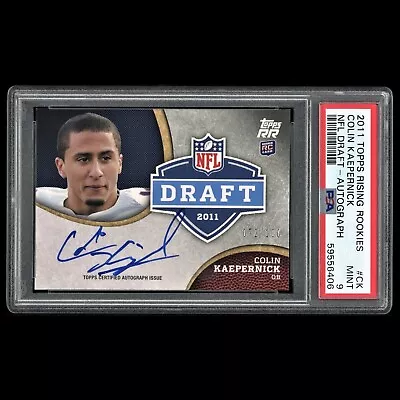 COLIN KAEPERNICK /100 2011 Topps Rising Rookies NFL Draft Auto PSA 9 RC POP 2 • $200