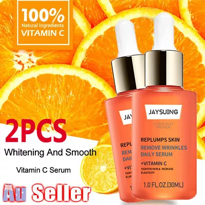 $14.25 • Buy 2x Vitamin C Serum For Face Whitening Hyaluronic Acid Wrinkle Dark Spot Remover