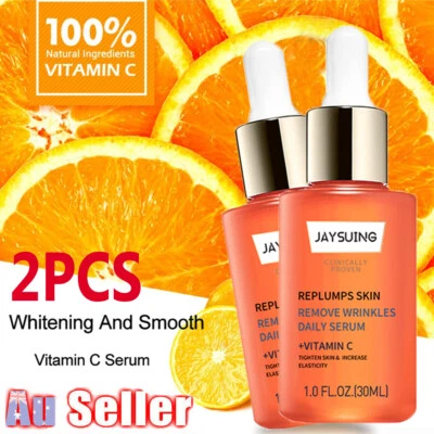 $14.25 • Buy 2x Vitamin C Serum For Face Whitening Hyaluronic Acid Wrinkle Dark Spot Remover
