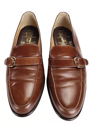 Bruno Magli Wilkes Elite Strap Buckle Brown Italy Dress Shoes Mens 11.5 M 58726 • $110.66