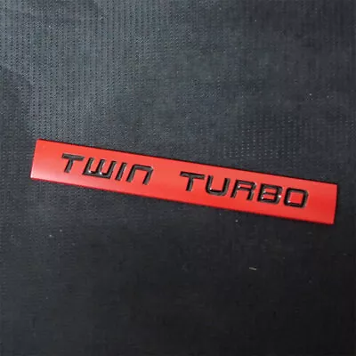 1x Matte TWIN TURBO Red Metal Sticker Badge Emblem Decal Limited Grand Racing V6 • $9.98