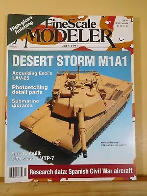 FineScale Modeler 1991 July Desert Storm M1A1 Photoetching Detail Parts Submarin • $9.50