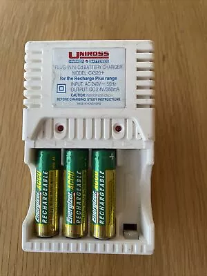 Uniross CX520+ Plug In AA Battery Charger And 3 Batteries • £5