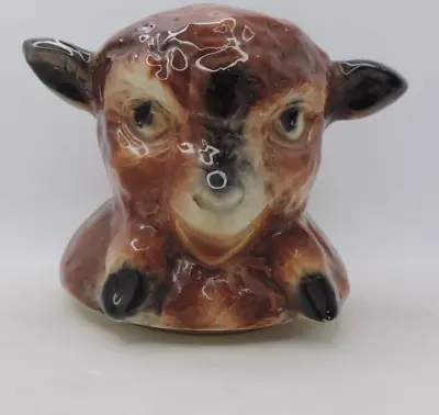 McCoy Lamb Cookie Jar Lid ONLY Sheep Brown Glossy MCM 4.5  Tall • $27.99