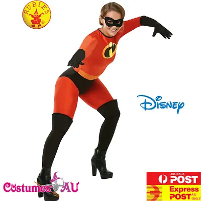 Deluxe Womens Mrs Incredible 2 Costume Ladies Disney Superhero Outfit Jumpsuit • $42.14
