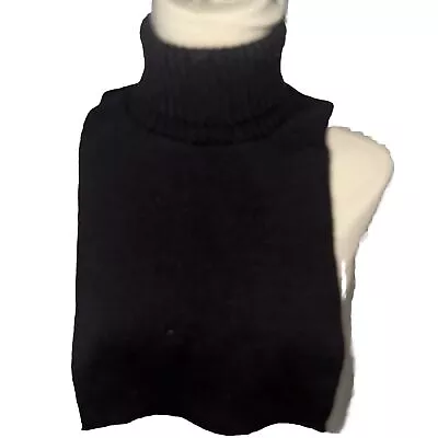 Black Faux Turtleneck Cover Dickey Acrylic Mock Blouse Half Top Neck Warmer • $12