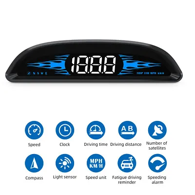 £28.67 • Buy  Car Head Up Display HUD GPS Digital Speedometer Overspeed Alarm Compass Time